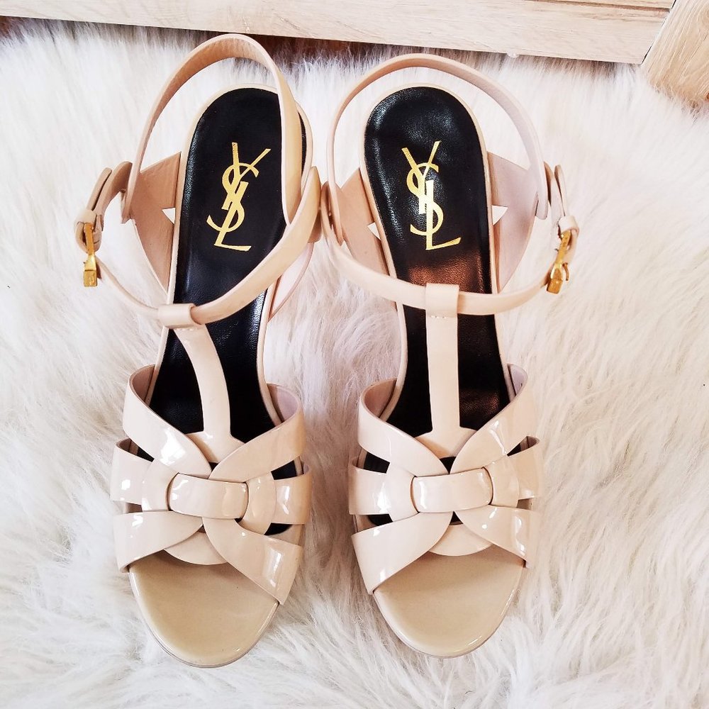 Saint Laurent Tribute High Heel Sandals - Nude - Picture 8 of 8